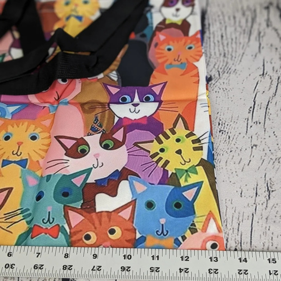Multiple cats bright colors tote, reusable shopping bag - Picture 4 of 6